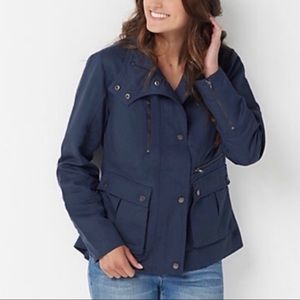 Peace Love World Peplum Military Moto Jacket